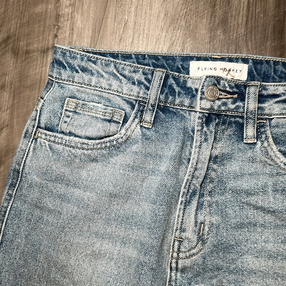 Flying Monkey Super High Rise Vintage Frayed Hem Jeans - 26 - Picture 5 of 7